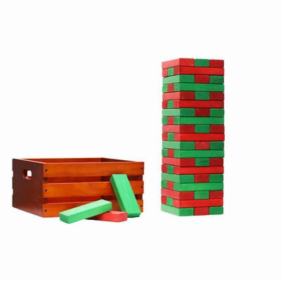 Tailgating Pros Premium Giant Toppling Timbers with Stained Crate  Choose Your Team Colors! Jumbo Outdoor Yard Game, Tower Grows to Over 5 Feet!  Optional Tipsy Stickers Available!
