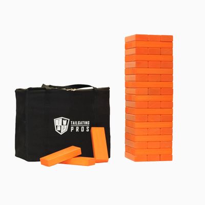 Tailgating Pros Premium Giant Toppling Timbers with Carrying Case Choose Your Team Colors! Jumbo Outdoor Yard Game, Tower Grows to Over 5 Feet!