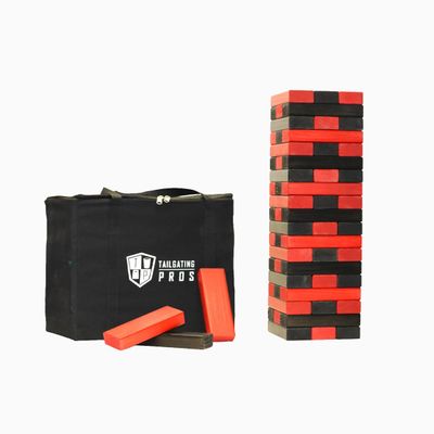 Tailgating Pros Premium Giant Toppling Timbers with Carrying Case Choose Your Team Colors! Jumbo Outdoor Yard Game, Tower Grows to Over 5 Feet!