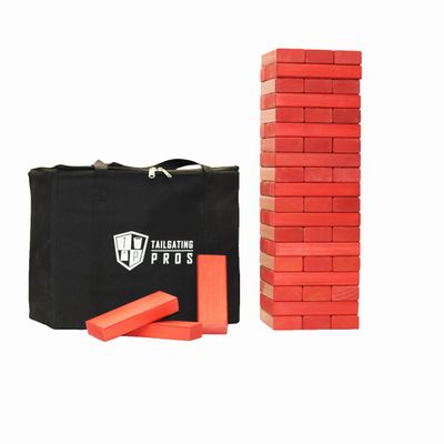 Tailgating Pros Premium Giant Toppling Timbers with Carrying Case Choose Your Team Colors! Jumbo Outdoor Yard Game, Tower Grows to Over 5 Feet!