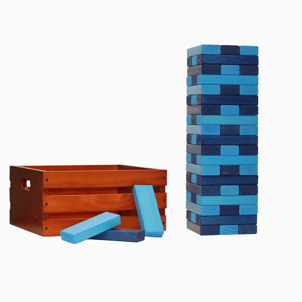 Tailgating Pros Premium Giant Toppling Timbers with Stained Crate Choose Your Team Colors! Jumbo Outdoor Yard Game, Tower Grows to Over 5 Feet! Optional Tipsy Stickers Available!