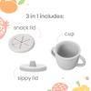Lulyboo 3-in-1 Silicone Sippy Cup & Snack Cup for Babies | Easy-Grip Handles, Dual Covers (Sippy & Snack) | Perfect for Toddler Training & On-the-Go Essentials (Green) view 4