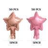 100 Pcs 5in Star Shaped Balloons Pink Rose Gold Foil Mylar Balloons Small Foil Balloon Decoration for Women Girls Valentine's Day Birthday Wedding Proposal Bridal Bachelorette Party Decor view 2