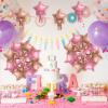 100 Pcs 5in Star Shaped Balloons Pink Rose Gold Foil Mylar Balloons Small Foil Balloon Decoration for Women Girls Valentine's Day Birthday Wedding Proposal Bridal Bachelorette Party Decor view 3