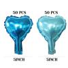 100 Pcs 5in Heart Shaped Balloons Blue Foil Mylar Balloons Foil Balloon Decoration for Women Girls Valentine's Day Birthday Wedding Proposal Bridal Bachelorette Party Decor view 2