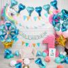 100 Pcs 5in Heart Shaped Balloons Blue Foil Mylar Balloons Foil Balloon Decoration for Women Girls Valentine's Day Birthday Wedding Proposal Bridal Bachelorette Party Decor view 3