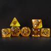 Bescon Dragon Eye RPG Dice Set of 7, Dragon Eye Polyhedral Dice, Amber Eye Set view 1