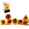 Bescon Dragon Eye RPG Dice Set of 7, Dragon Eye Polyhedral Dice, Amber Eye Set view 2