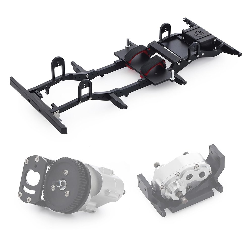 RXZIXYL 1/10 Scale Metal Chassis Frame with Transmission Transfer Case for RC Crawler Truck RC4WD Gelande II FJ40 G2 D90 TF2 Defender (Chassis)
