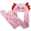 Axolotl Plush Hoodie Scarf Hat 3.5"-Pink view 3