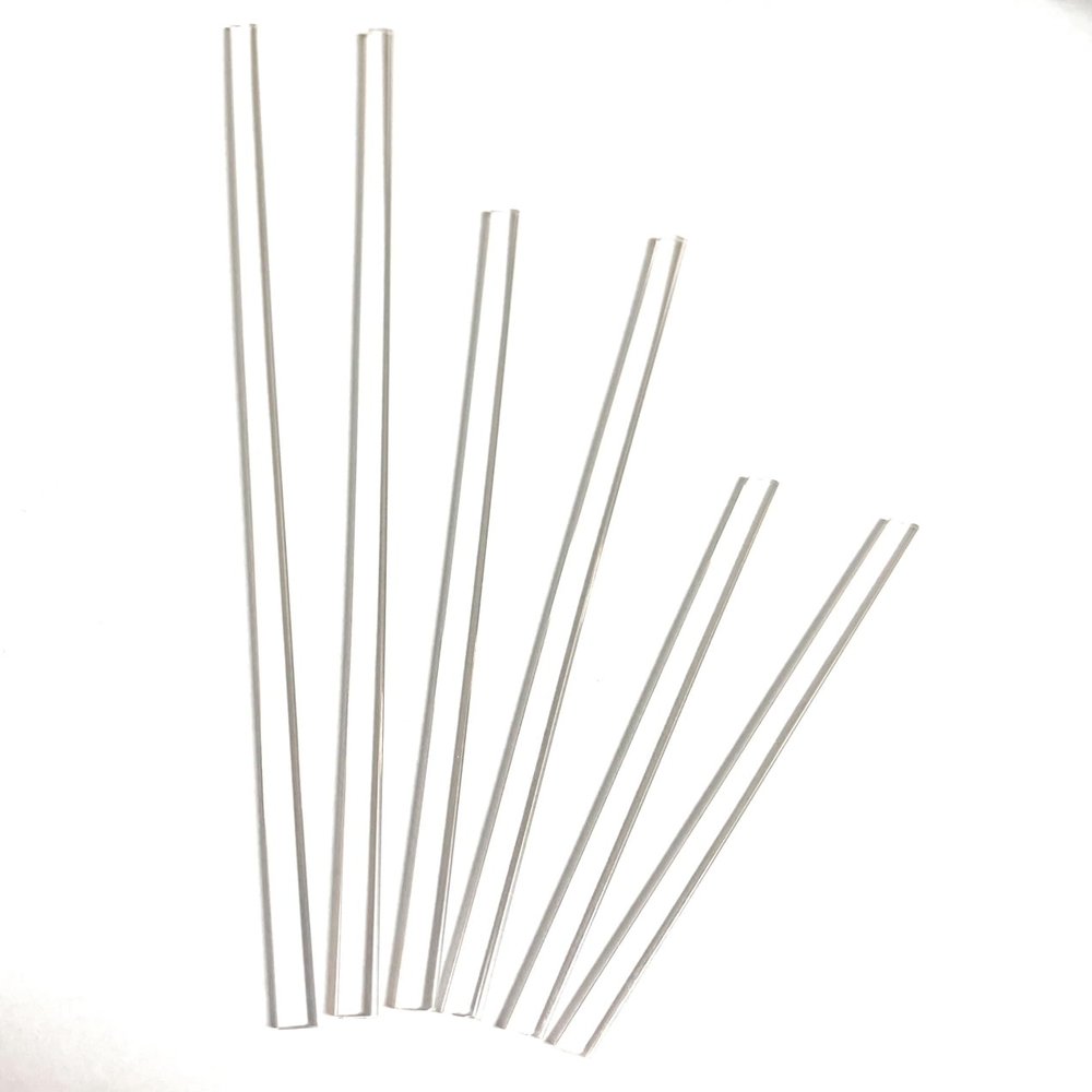 100pcs 8" x 4mm Flat Clear sticks for cake toppers cake pops or lollipops - Acrylic Plexiglass Sticks Transparent Clear, Strong and not bendy with length of 4,6 or 8 (100, 8in)