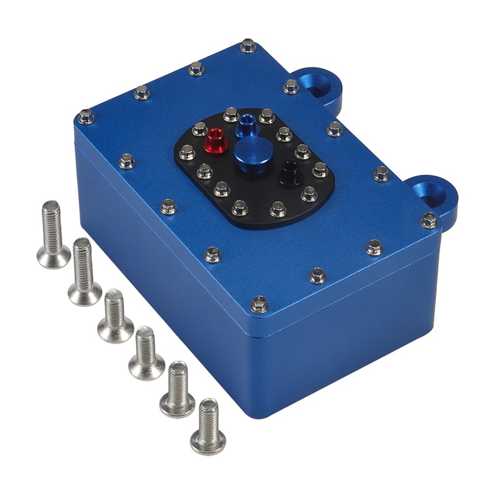 1/10 RC Crawler Receiver Box CNC Aluminum Scale Fuel Cell Receiver Box 60 * 40 * 26mm for 1/10 RC Crawler Rigs SCX10 PRO Capra RR10 VS4-10 Phoenix Upgrades (Receiver Box Blue)