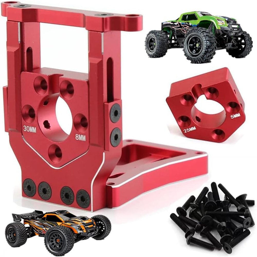 Aluminum X maxx Motor Mount for 1/5 X-Maxx 6S X Maxx 8S 1/6 XRT 8S Upgrades Parts,Replacement #7760(Red)