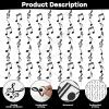 12 PCS Musical Note Banners Music Themed Party Decorations Hanging Swirl Musical Notes Garland Kit Music Note Paper Cutouts for Music Concert Music Themed Birthday Wedding Baby Shower Party Decor view 3