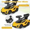 INFANS 3 in 1 Ride on Push Car, Licensed Lamborghini Baby Stroller Sliding Walking with Parent Control Handle, Music, Headlight, Under Seat Storage, Kids Foot-to-Floor Toy for 18-60 Months (Yellow) view 4