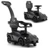 INFANS 3 in 1 Ride on Push Car, Licensed Lamborghini Baby Stroller Sliding Walking Car with Push Handle, Music, USB, Headlight, Under Seat Storage, Kids Foot-to-Floor Toy for 18-60 Months (Black) view 1