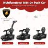 INFANS 3 in 1 Ride on Push Car, Licensed Lamborghini Baby Stroller Sliding Walking Car with Push Handle, Music, USB, Headlight, Under Seat Storage, Kids Foot-to-Floor Toy for 18-60 Months (Black) view 2