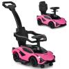 INFANS 3 in 1 Ride on Push Car, Licensed Lamborghini Baby Stroller Sliding Walking Car with Parent Control Handle, Music, Headlight, Under Seat Storage, Kids Foot-to-Floor Toy for 18-60 Months (Pink) view 1