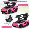 INFANS 3 in 1 Ride on Push Car, Licensed Lamborghini Baby Stroller Sliding Walking Car with Parent Control Handle, Music, Headlight, Under Seat Storage, Kids Foot-to-Floor Toy for 18-60 Months (Pink) view 4
