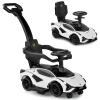 INFANS 3 in 1 Ride on Push Car, Licensed Lamborghini Baby Stroller Sliding Walking Car with Push Handle, Music, USB, Headlight, Under Seat Storage, Kids Foot-to-Floor Toy for 18-60 Months (White) view 1