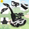 INFANS 3 in 1 Ride on Push Car, Licensed Lamborghini Baby Stroller Sliding Walking Car with Push Handle, Music, USB, Headlight, Under Seat Storage, Kids Foot-to-Floor Toy for 18-60 Months (White) view 3