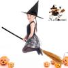 Cotiny 6 Set Halloween Witch Brooms and 6 Pcs Witch Hats Halloween Witch Broomstick and Wizard Hat for Halloweens Witchs Costume Accessories view 3