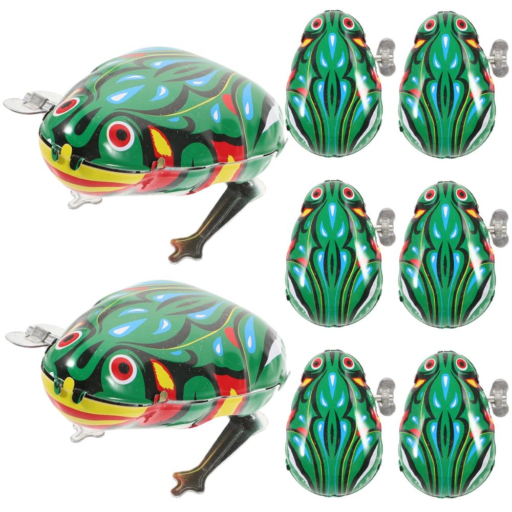 Zerodeko Frog Toys Wind-up Clockwork Playthings for Kids 3-Inch Metal Retro Frogs Ideal for Birthday Party Favors and Holiday
