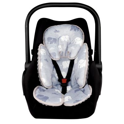 TANOFAR Infant Car Seat Head Support, Soft Baby Carseat Head & Body Support, Grey Elephant Baby Car Seat Insert Cushion for Newborn Boys