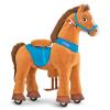 PonyCycle Ride on Horse Toys for Kids Riding Brown Horse Rocking Horse Essential Model E (with Brake/ 35.4" Height/Size 4) Ride-on Pony Giddy up Walking Mechanical Pony Plush Animal with Wheels E437 view 1