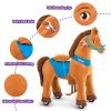 PonyCycle Ride on Horse Toys for Kids Riding Brown Horse Rocking Horse Essential Model E (with Brake/ 35.4" Height/Size 4) Ride-on Pony Giddy up Walking Mechanical Pony Plush Animal with Wheels E437 view 3