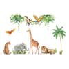 SUPERDANT Tropical Plants Animals Wall Stickers Lion Giraffe Elephant Cheetah Parrot Decals Vine Coconut Tree Sticker for Kids Nursery Bedroom Living Room DIY Art Home Decor Murals view 1