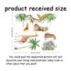 SUPERDANT Tropical Plants Animals Wall Stickers Lion Giraffe Elephant Cheetah Parrot Decals Vine Coconut Tree Sticker for Kids Nursery Bedroom Living Room DIY Art Home Decor Murals view 2
