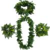Abaodam Hawaiian Party Leis 4 Packs Hawaiian Leaves Headband Necklaces Bracelet Hawaiian Luau Party for Hawaii Decorations, Beach Theme Party Decorations Luau Leis view 1