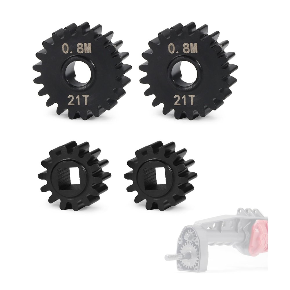 2Prs Heavy Duty 32P(0.8M) Overdrive Main Diff Gears Differential Metal Gear Set Adapted to Portal Axle 21T-14T for 1/10 RC Crawler Rigs Capra F9 AR45P Axial SCX10 Upgrades (21T-14T)