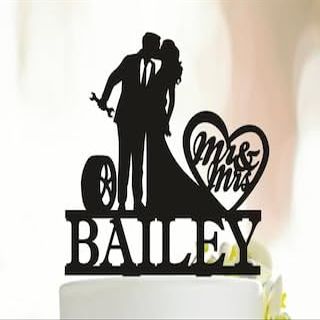 Snzazhe Auto Mechanic Wedding Cake Topper, Couple Wedding Cake Topper, Acrylic, Multicolored, 1 Count, Perfect for Engagement, Wedding, Anniversary, Birthday, Graduation, Party, Gift