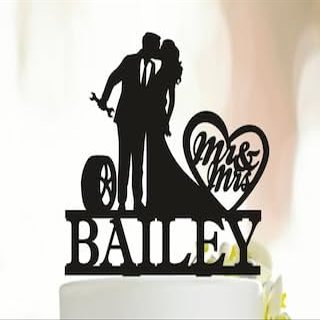 Snzazhe Auto Mechanic Wedding Cake Topper, Couple Wedding Cake Topper, Acrylic, Multicolored, 1 Count, Perfect for Engagement, Wedding, Anniversary, Birthday, Graduation, Party, Gift
