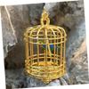 Balacoo Vintage Dollhouse Birdcage: 1:12 Scale Miniature Bird Cage Ornament, Miniature Dollhouse Accessories (Golden) view 3