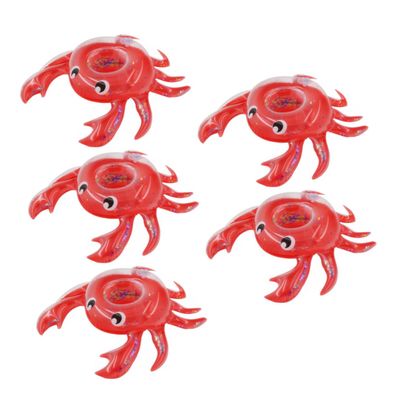 5pcs Inflatable Crab Drink Floats Fun Pool Beverage Holders Cute Cartoon for Boys and Girls Easy Inflate for Pool Parties and Beach Use