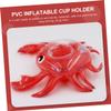 5pcs Inflatable Crab Drink Floats Fun Pool Beverage Holders Cute Cartoon for Boys and Girls Easy Inflate for Pool Parties and Beach Use view 3