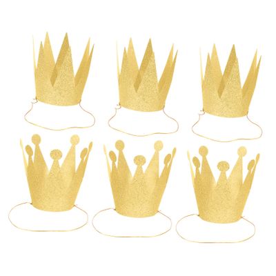 6pcs Gold Crown Hats Birthday Hat Gold Party Crown Hats Birthday Party Hat s Paper s for Kids for Kids Prince for Toddler Princess