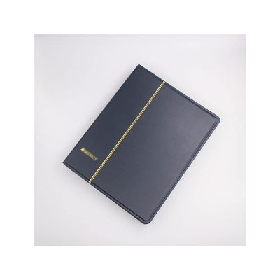 DANCOLOR Collection Album 3/7/9 Hole Leather Coin Collection Album Paper Money Postage Stamp Commemorative Coin Folder Book (Color : S Blue Empty Album)