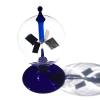 Solar Powered Crookes Radiometer Light Mill,4 Blades Rotating Glass Windmill/Educational Teaching Study Tool/Office Home (Blue) view 3