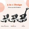 OLAKIDS 3 in 1 Ride on Push Car, Licensed Lamborghini SIAN Baby Sliding with Parent Control Handle Universal Wheels Guardrails, Toddlers Walking Toy with Music, Under Seat Storage (White) view 3