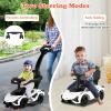 OLAKIDS 3 in 1 Ride on Push Car, Licensed Lamborghini SIAN Baby Sliding with Parent Control Handle Universal Wheels Guardrails, Toddlers Walking Toy with Music, Under Seat Storage (White) view 4
