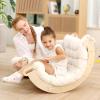 Ymonlia 2 in 1 Montessori Climbing Arch for Toddlers,Rainbow Wooden Climbing Arch Rocker& Cushion,Pillow for ArchesClimbing Triangle Ramp,Montessori Climbing Gym for Kids 0-8 view 1