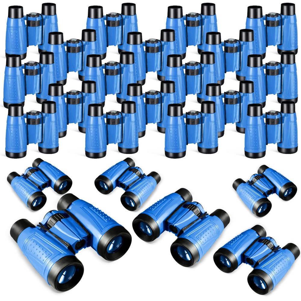 Libima 24 Pcs Binoculars Bulk Educational Compact Binoculars with Neck String Telescope for Learning Bird Watching Camping Hiking Travel Safaris Birthday Gifts(Blue)