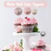 Acmee 115 PCS Ball Cake Toppers - Mini Balloon Cake Decorations Foam Boho Balls Cupcake Picks DIY Cake Insert Toppers for Birthday Party Wedding Baby Shower - Matte Pink view 4