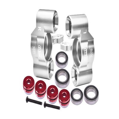 Aluminum 7075-T6 Front Knuckle Arms (Large Bearing Design) for Arrma 1:10 SENTON / 1:8 Talion/Typhon / 1:7 Infraction/Limitless/Mojave/FIRETEAM/Mojave EXB/Felony V2 Upgrades - Silver