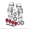 Aluminum 7075-T6 Front Knuckle Arms (Large Bearing Design) for Arrma 1:10 SENTON / 1:8 Talion/Typhon / 1:7 Infraction/Limitless/Mojave/FIRETEAM/Mojave EXB/Felony V2 Upgrades - Silver view 1