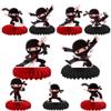 6 PCS Ninja Party Honeycomb Centerpiece Double Sided Martial Arts Karate Kung Fu Warriors Table Toppers Centerpieces for Ninja Theme Baby Shower Birthday Party Table Decorations Supplies view 1